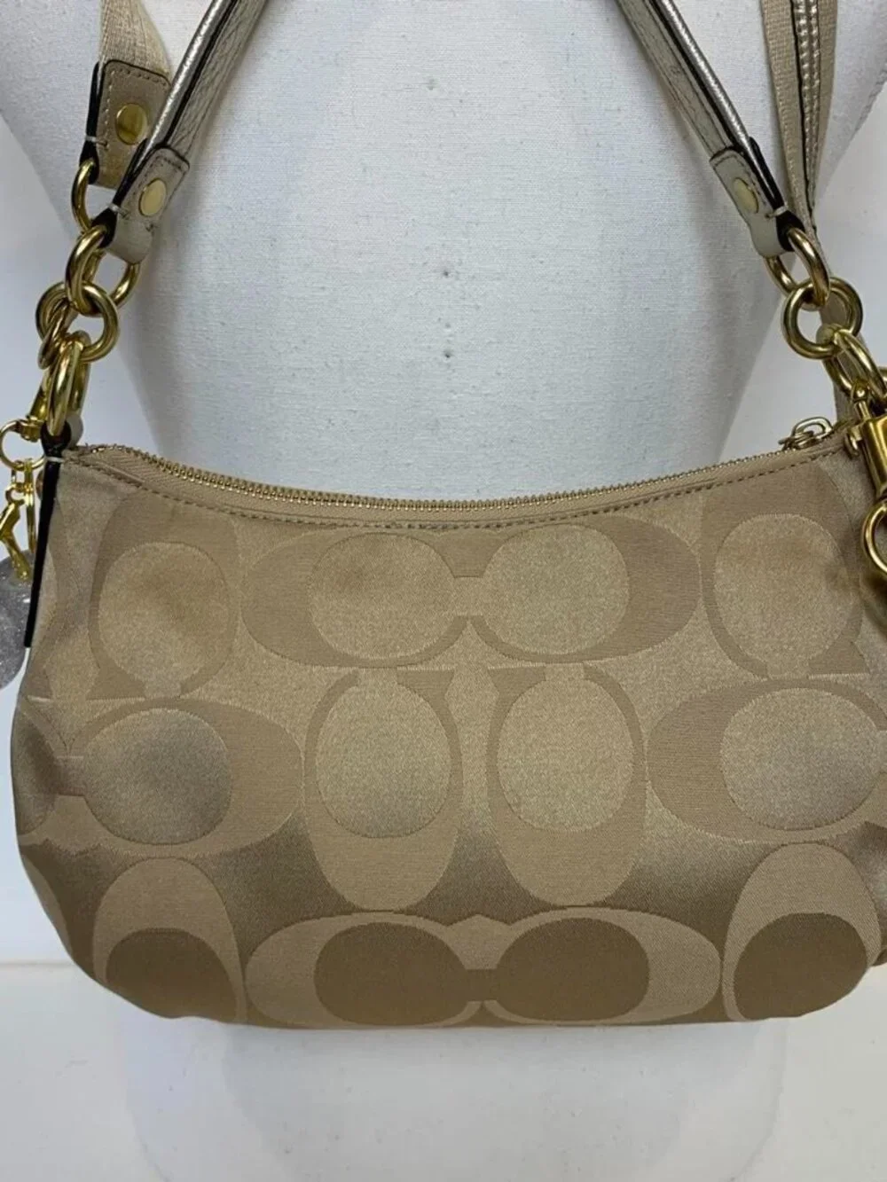 Coach signature monogram shoulder bag